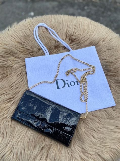 dior wallet on chain bag|authentic Dior monogram wallet.